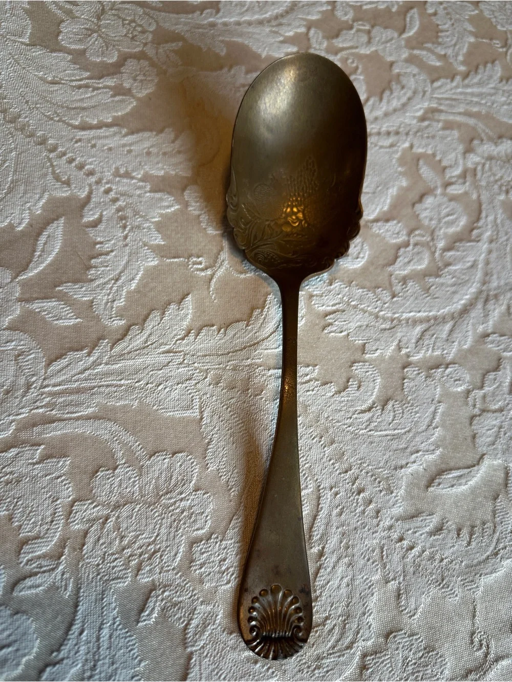 BAntique silverplate serving spoon International Silver Imperial pattern 1893 re